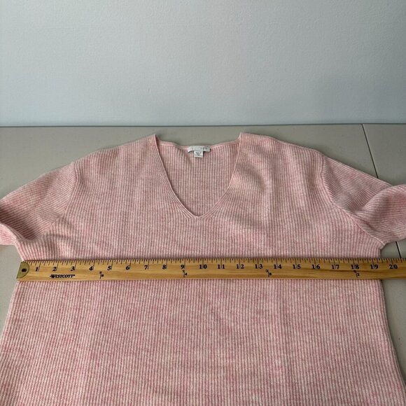 J Jill Cashmere Wool Blend Pullover Sweater XS Pink V Neck Relaxed Fit - Picture 5 of 7